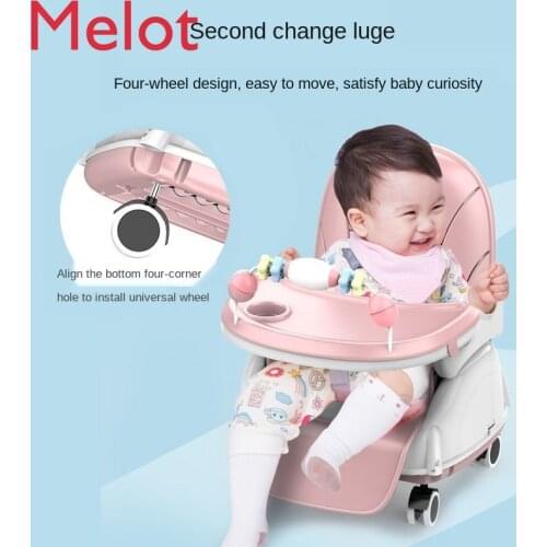 Baby Dining Chair Childrens Home Dining Table Multi-Functional Childrens Adjustable Foldable Drop-Resistant Seat Baby Dining