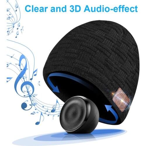 Eastpin Bluetooth Beanie, Bluetooth 5.0 HD Stereo Beanie Headphone, Winter Hat,Bluetooth Running Hat, Electronic Gifts