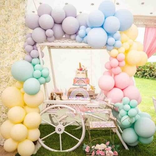 Unicorn Rainbow Mararon Balloons Arch Kit Wedding Birthday Pastel Balloon Garland Wall Decoration