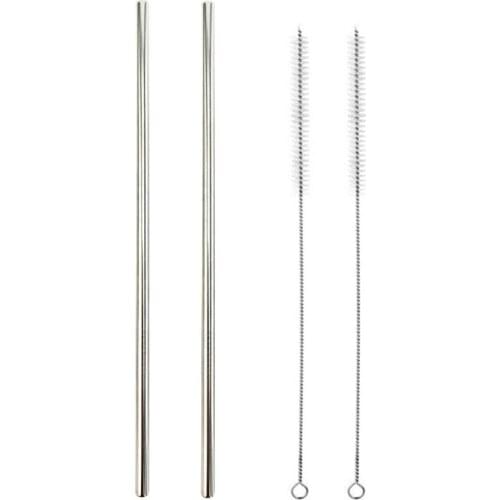 Eco Friendly Metal Straw Reusable 304 Stainless Steel Drinking Tubes 215mm*6mm Straight Bent beer Straws For Brush