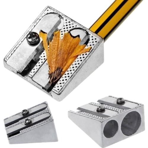 Brand New and High Quality Metal Bevelled Double Hole Pencil Sharpener School Office Sharpener Stationery