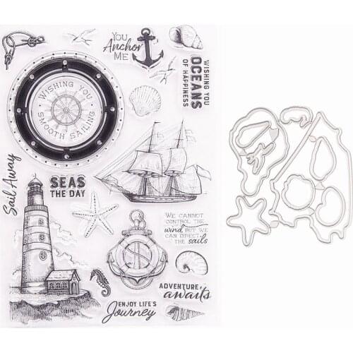 Hot Sale Lighthouse Sailing Transparent Clear Stamps / Silicone Seals Roller Stamp For DIY Scrapbooking Photo Album/Card Making