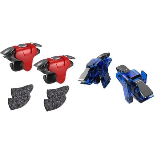 Mobile Gaming Trigger Joystick for PUBG and 2 Pairs Gaming Finger Covers & X7 Finger Trigger Controller for PUBG