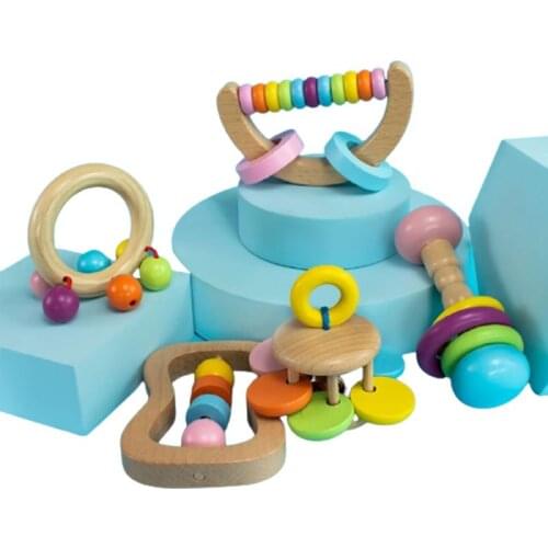 5Pc/Set Montessori Toys Baby Rattle Crib Toys Ids Educational Crib Mobile Baby Toy For Girls Waldorf Stroller Toy Infant