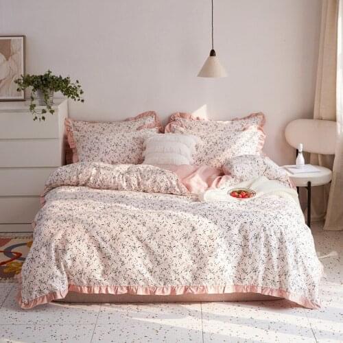100% Cotton Bedding Sets Twin Queen King size Duvet cover Flat/fitted sheet Small Flowers