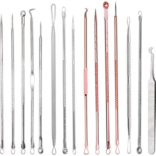 2/3/4/5pcs Blackhead Pimple Acne Remover Tool Spoon for Face Cleaning Skin Care Acne Tweezers Comedone Blemish Extractor Needle