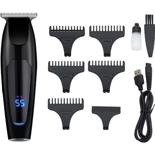 Electric Hair Clipper USB Rechargeable Professional Hair Barber Haircutter LED Display Digital with 5 Limit Combs