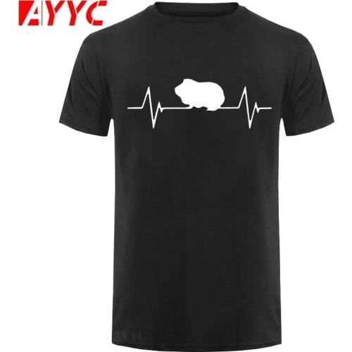 AYYC T Shirt Tshirt Custom Printed Guinea Pig Heartbeat T Shirts MenS Short Sleeve Top O Neck T Shirt