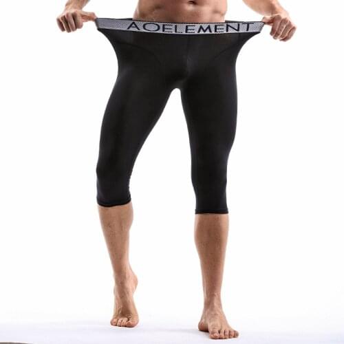 Best sport Mens wear-resistant leg sports long leg underwear cropped trousers modal quick-drying boxer running short boxers
