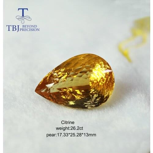 Natural Big size citrine pear shape Loose gemstone For Diy jewelry 925 silver 18k 14k gold jewelry tbj jewelry