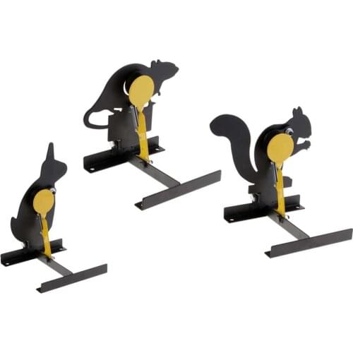 Stainless Steel Shooting Practice Target Animal Silhouette Field Target Pull-to-Reset Resetting Target for Shooting Hunting