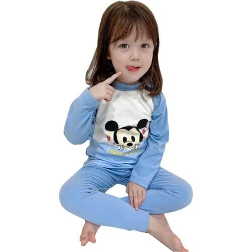 Disney Autumn Mickey Kid Pajamas Suit Children Boys Girls Spring Cute Cartoon 6 Color