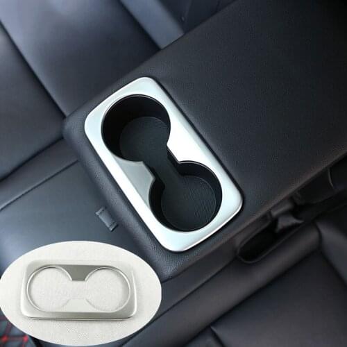 Fit For Kia Sportage KX5 KX 5 2016 2017 Car Stickers ABS Matt Chrome Rear Seat Water Cup Sticker Water Holder Cover Trim