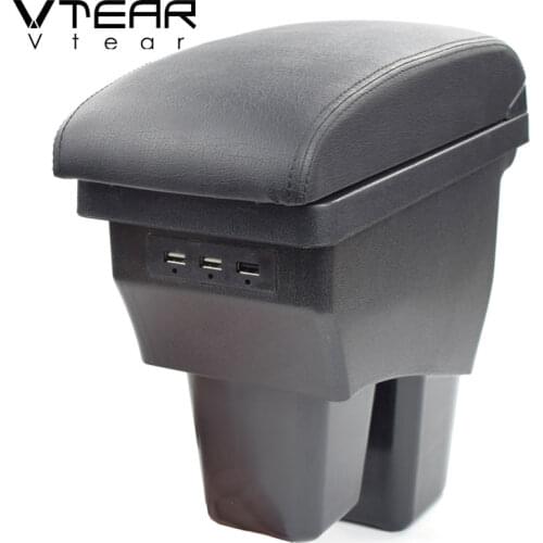 Vtear for Honda fit Jazz armrest box car-styling arm rest USB storage accessories decoration inteiror parts center console box