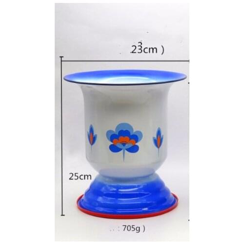A4 Chinese Orchid barrel enamel high foot portable spittoon enlarged adult toilet elderly pregnant woman urinal