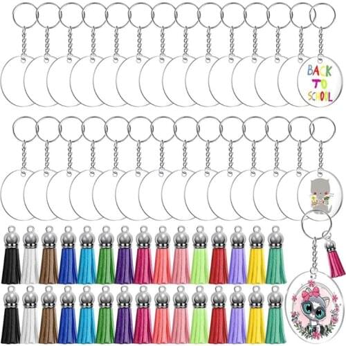 MXME Keys Chain Transparent Acrylic Jumper Hook Fringed Pendant DIY Items and Crafts