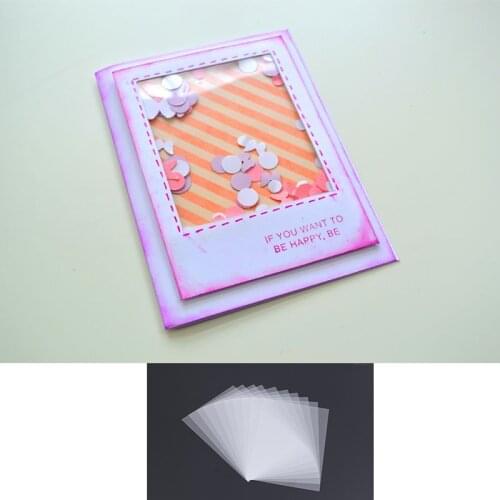 50pcs/Lot PVC Clear Plastic Sheets Supplies for DIY Scrapbooking Handmade Shaker Cards Making Album Photo Frame Accessories