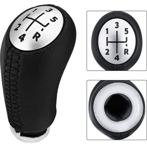 For Renault Laguna Clio III Megane II 2003-2009 5 Speed Gear Stick Shift Knob PU Leather Gear Shift Knob Head Checkpoint Handle