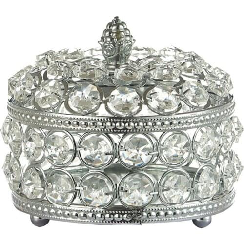 Crystal Retro Jewelry Storage Box Necklace Earrings Cosmetics Case Jewelry Organizer Display Jewelry Box Storage