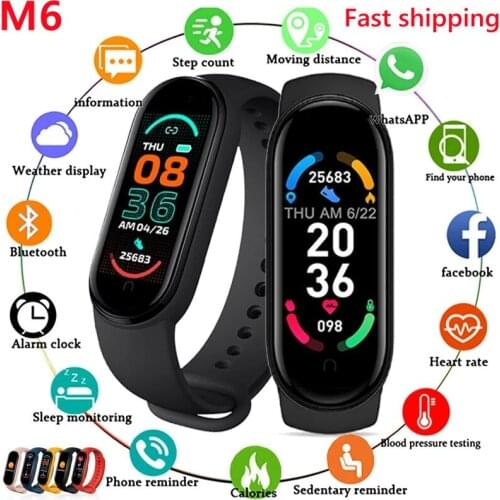 M6 Smart Band Bracelet Blood Pressure Fitness Tracker Smartband Fitness Wristbands IP67 Waterproof Running Sport Smart Watch