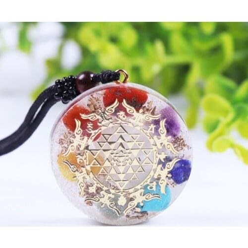 Luminous Energy Orgonite Necklace 7 Chakra Pendant Emf Protection Reiki Healing Necklace Meditation Yoga Orgone Jewelry