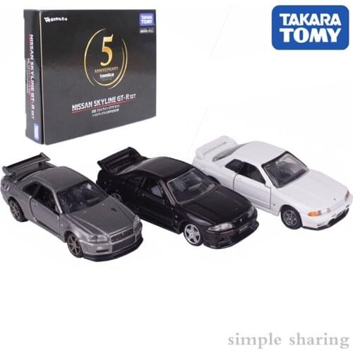 Takara Tomy TOMICA NISSAN SKYLINE GTR BNR32 34 BCNR33 5th Anniversary Model KIT 1/62 Hot Pop Funny Kids Car Toys Collectables