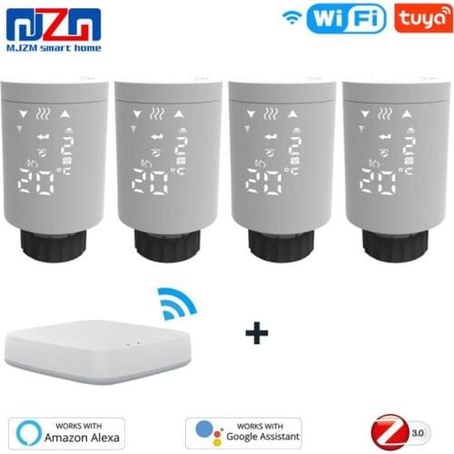 TUYA Zigbee3.0 TRV Thermostat Valve Thermostatic Radiator Controller Heater Temperature Voice Control Works with Google Home