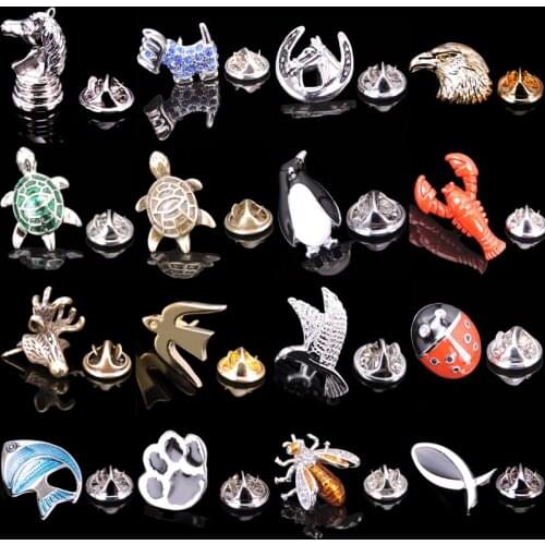 High quality Fashion Brooch animal design necktie pin Turtle lobster dog Lapel Pin Mens jewelry accessorie wholesale