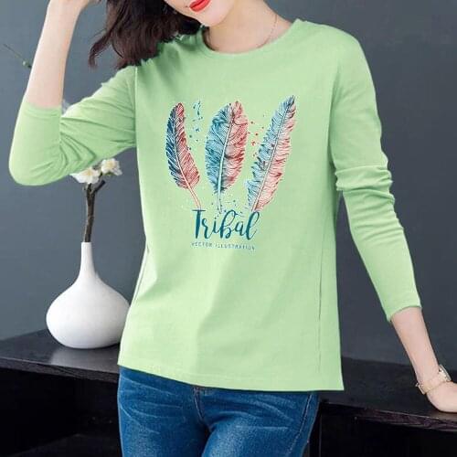 Spring Autumn Women T Shirt Casual Cute Cartoon Printed Female Long Sleeve Streetwear Tops Tee