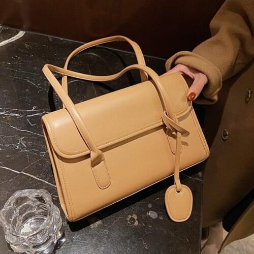 Retro Women Shoulder Armpit Bags 2021 New Designer Pu Leather Handbag and Purses Solid Color Hand Bag Female Simple Underarm Bag