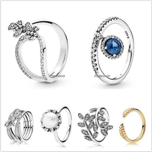 Authentic 925 Sterling Silver Delicate Sentiments Ribbon Twisting Rings For Women Wedding Party Gift Europe Pandora Jewelry