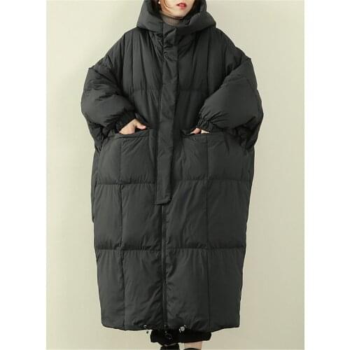 Winter Fashion Oversized Cloak Style White Duck Down Coat Female Plus Size Longer Fluffy Thicker Warm Down Parkas WY232