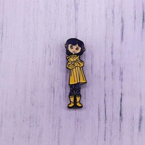 Coraline enamel pin Thriller movie brooch Henry Selick pin