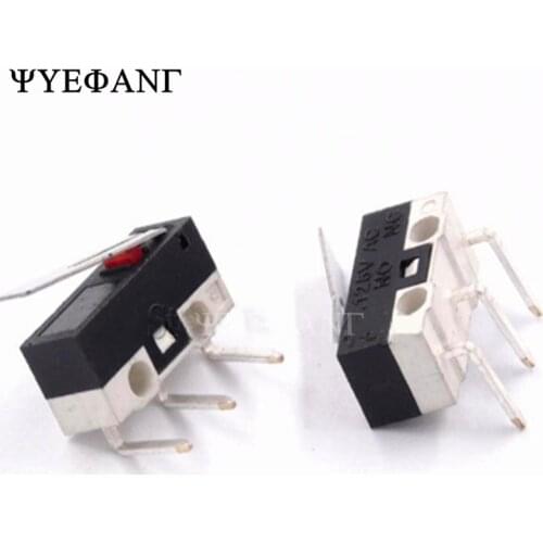 10Pcs Limit Switch Push Button Switch 1A 125V AC Mouse Switch 3Pins 90 Degree Curved Needle Micro Switch