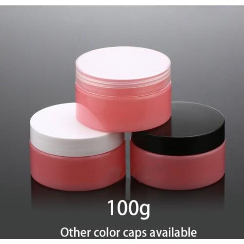 10pcs Pink 100g Empty Plastic Jar Cosmetic Cream Lotion Container Refillable Candy Spice Travel Packaging Storage Bottles 3.5oz