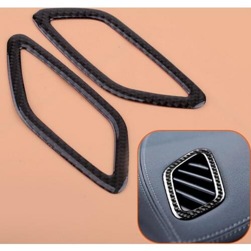 2Pcs Carbon Fiber Style Air Condition Vent Outlet Cover Trim Fit for Mercedes Benz CLA GLA A Class W176 X156