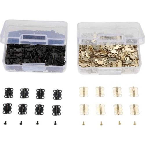 200Pcs Iron Cabinet Door Furniture Hinge Jewelry Wood Boxes Decorative Hinge Furniture Fittings 16*12mm