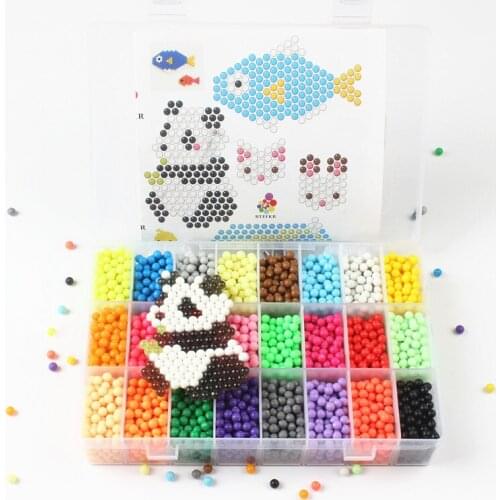 4800Pcs 24Color Water Spray Beads 3D Puzzle Toys Brinquedos Hama Beads Jigsaw Puzzles for Children Educational Toys Speelgoed