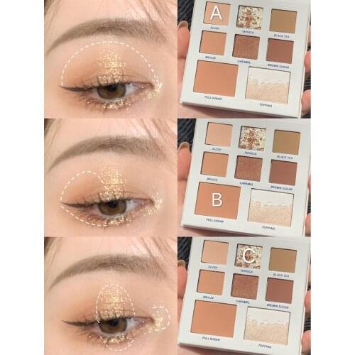 8 Colors Matte Milk Tea Eye Shadow Palette Skin-friendly Waterproof Long Lasting Easy To Wear Brighten Eyeshadow TSLM1