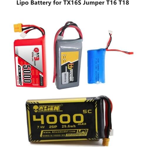 Lipo Battery 2S 7.4V 18650 1500mah 3500mah GNB 5000mah 8C for Radiomaster TX16S Jumper T16 T18 RC Radio Transmitter