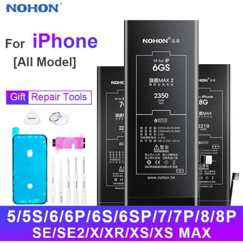 NOHON Battery For iPhone 6S 7 7Plus Lithium Polymer Bateria For Iphone 4 4S 5 5S 6 6S 8 Plus X Xr Xs 11