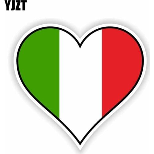 YJZT 12.5CM*11.6CM Creative Heart ITALY Car Sticker Accessories Bike Window Decal 6-1649
