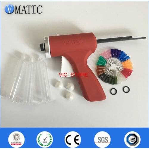 Free Shipping 10ml 10cc Manual Epoxy Caulking Adhesive Glue Dispense Gun With Needle Tips & Syringe Barrel
