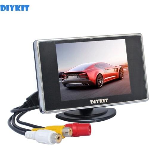 DIYKIT 3.5 Inch Color TFT LCD Rear View Car Monitor Parking Rearview Monitor with 2CH Video Input
