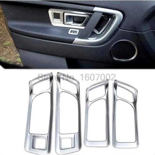 For Land Rover Discovery Sport 2015 LHD 4pcs Chrome Inner Door Handle Bowl Bezel Cover Molding Trim Interiors Accessories