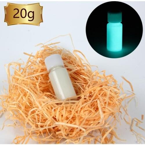 20g Blue Green Glow in the Dark Fluorescent Paint for Party Nail Decoration Art Supplies Phosphor Pigment DIY