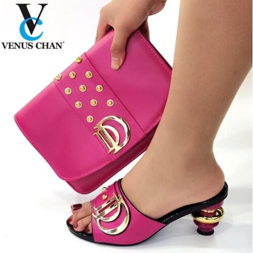 Italian Ladies Shoes and Bags To Match Set Decorated with Rhinestone Women Shoes High Heel Nigerian Style Shoes and Bag Set
