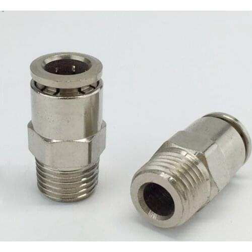 Brass Fitting Pneumatic Compressor Male Straight Compress Air Fitting 6mm to M5, 1/8",1/4" PC6M5/PC6-01/PC6-02