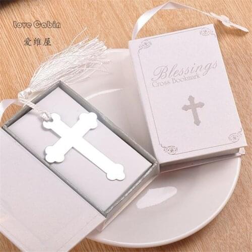 Lovely The Cross Stainless Steel Metal Bookmarks For Paper Books School Supplies Wedding Gift 20pcs