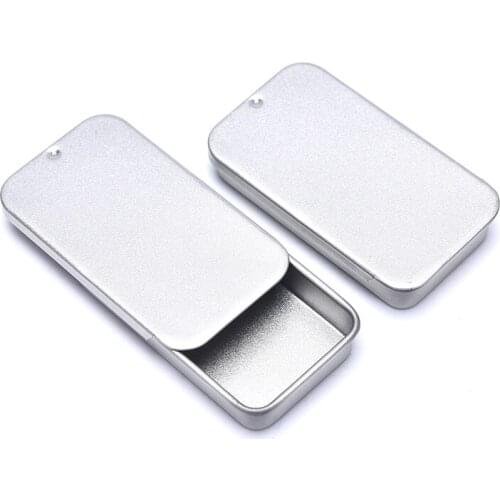 60x33x10mm Iron Box Slide Cover Storage Box Coin Candy Key Case Wedding Jewelry Pill Cases Tin Boxes Container Organizer Money